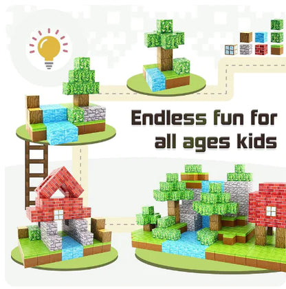 DIY Magnetic Building Blocks Set for Kids, Ages 3+