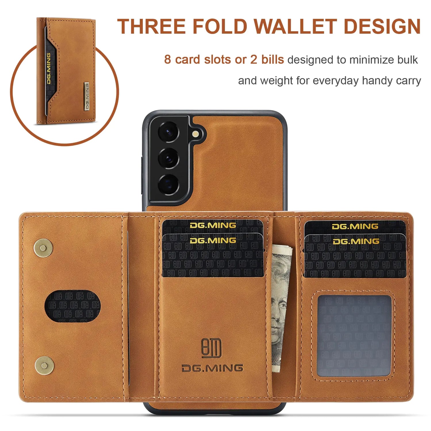 Magnetic Detachable Leather Wallet Case for Samsung